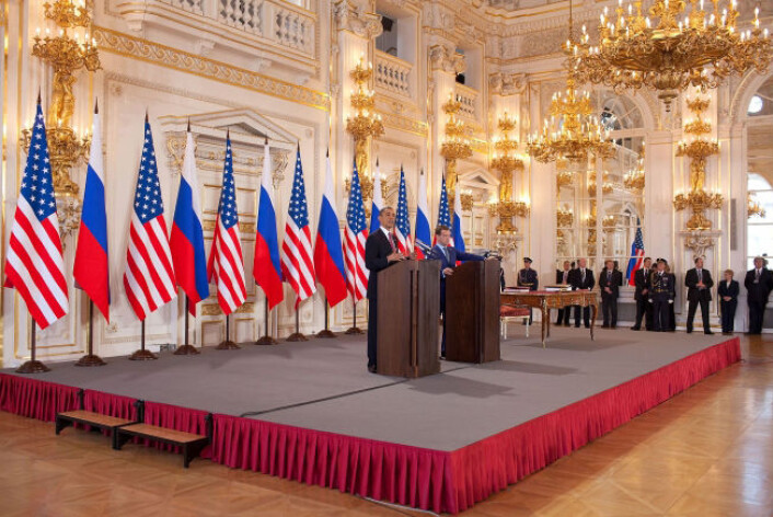 "Den amerikanske og den russiske presidenten møttes i Praha i forrige uke. (Foto: The White House/Pete Souza)" "Den amerikanske og den russiske presidenten møttes i Praha i forrige uke. (Foto: The White House/Pete Souza)"