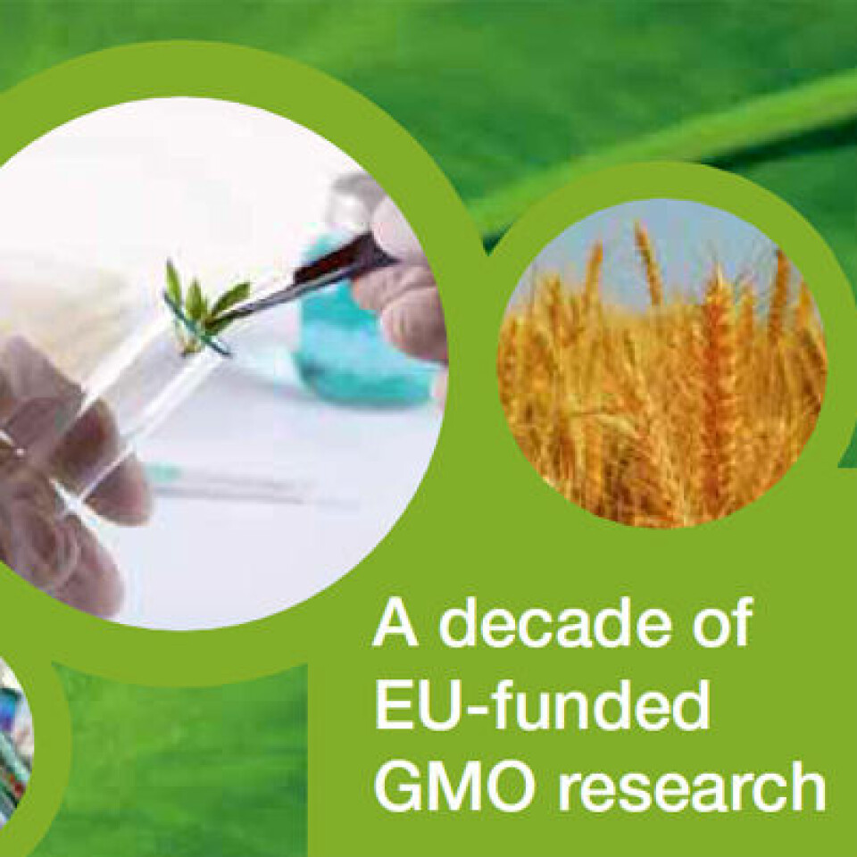 Fra omslagssiden av EU-rapporten A decade of EU-funded GMO research (2001-2010)