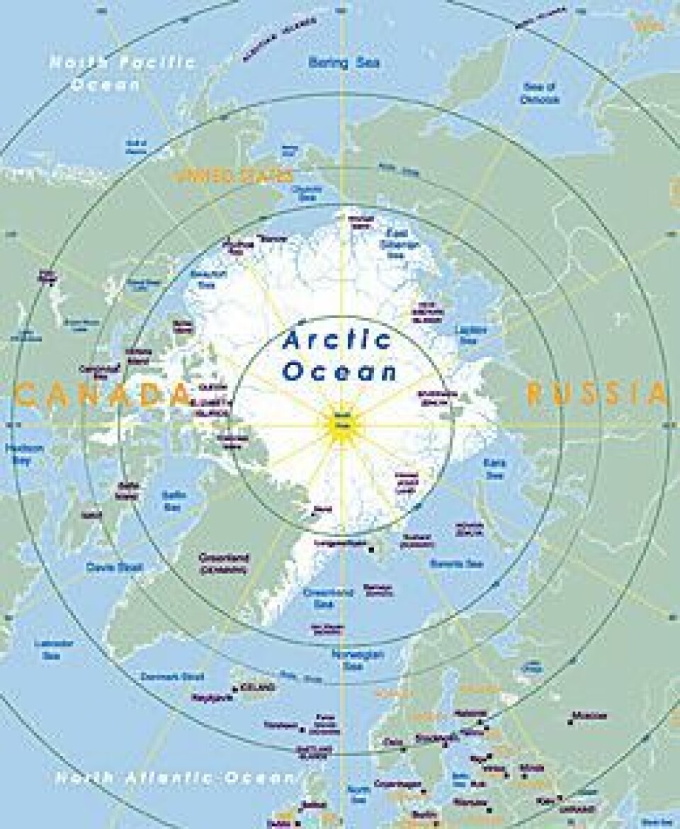 Isdekket i Arktis er betydelig redusert de siste ti årene. Endringer i vindretningen gjør at store ismasser skyves vekk fra Arktis og ned langs østsiden av Grønland. (Illustrasjon: Shutterstock)