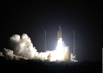 "Oppskytingen var vellykket. Foto: ESA-CNES-Arianespace. Ingressfoto: ESA/MSG Team." "Oppskytingen var vellykket. Foto: ESA-CNES-Arianespace. Ingressfoto: ESA/MSG Team."