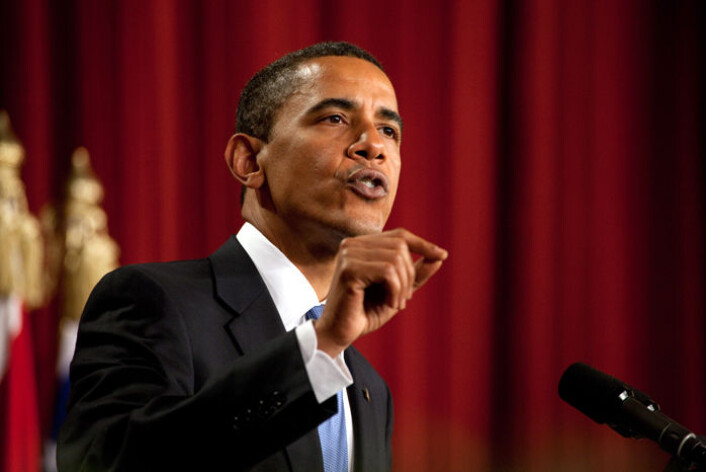 USAs president Barack Obama har forkastet retorikken fra sin forgjenger og vil ha en ny start i forhold til den muslimske verden. Bilde fra talen i Kairo. (Foto: Det hvite hus/Wikimedia) USAs president Barack Obama har forkastet retorikken fra sin forgjenger og vil ha en ny start i forhold til den muslimske verden. Bilde fra talen i Kairo. (Foto: Det hvite hus/Wikimedia)