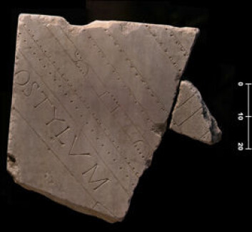 "En av delene av Forma Urbis. (Foto: Digital Forma Urbis Romae-prosjektet ved Stanford University)." "En av delene av Forma Urbis. (Foto: Digital Forma Urbis Romae-prosjektet ved Stanford University)."