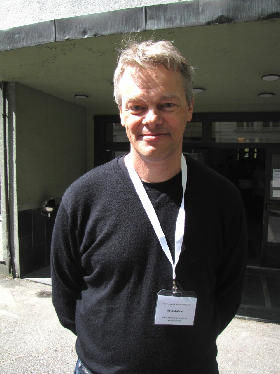 'Edvard Moser, her på nevrovitenskapskonferanse i Bergen i vår. (Foto: Marianne Nordahl)'