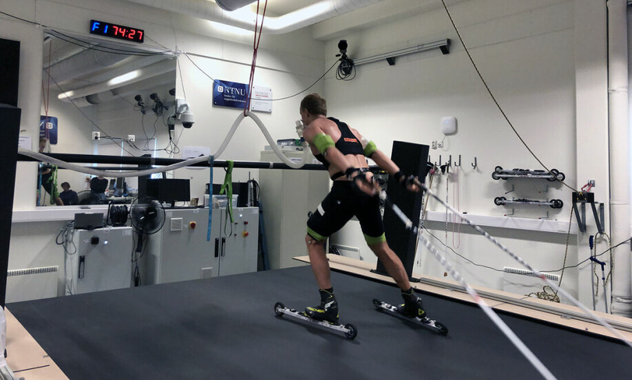 Thirteen top cross-country skiing athletes participated in the study and used the large treadmill at NTNU.