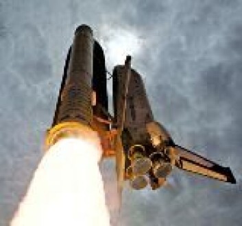 "Columbia på vei opp. Foto: NASA" "Columbia på vei opp. Foto: NASA"