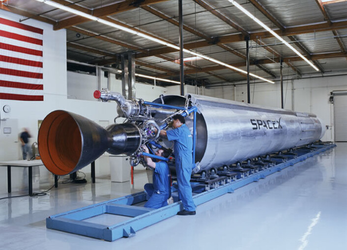 "En Falcon-rakett produsert av det private selskapet SpaceX. (Foto:SpaceX) " "En Falcon-rakett produsert av det private selskapet SpaceX. (Foto:SpaceX) "
