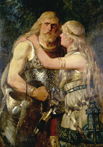 Arminius tar farvel med Thusnelda på dette maleriet av Johannes Gehrts fra 1884. (Foto: Wikimedia Commons/Lippisches Landesmuseum Detmold) Arminius tar farvel med Thusnelda på dette maleriet av Johannes Gehrts fra 1884. (Foto: Wikimedia Commons/Lippisches Landesmuseum Detmold)