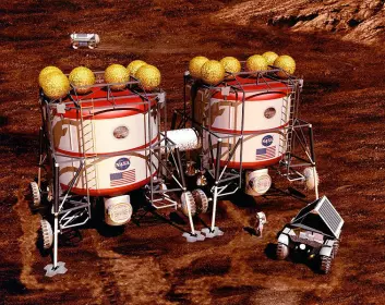 Utforsking av Mars med bemannede kjøretøy (Illustrasjon: NASA)
