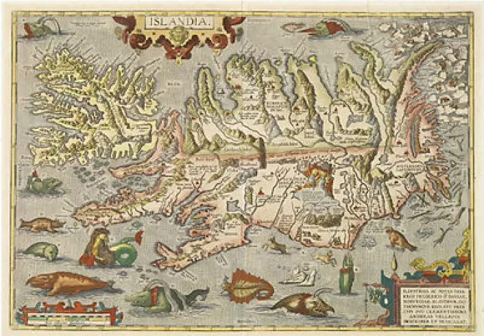 Abraham Ortelius' kart over Island.