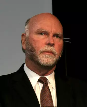 Craig Venter holder forelesning i Oslo. (Foto: Ingrid Spilde)