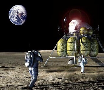"Artemis, USAs nye månelandingsfartøy. Illustrasjon: NASA/John Frassanito and Associates" "Artemis, USAs nye månelandingsfartøy. Illustrasjon: NASA/John Frassanito and Associates"