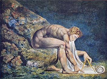 Isaac Newton malt av romantikeren William Blake. Isaac Newton malt av romantikeren William Blake.