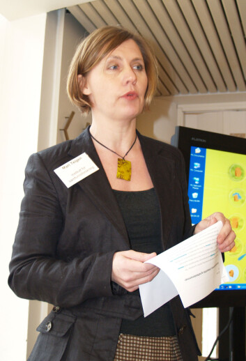Mari Teigen, forskningsleder ved Institutt for samfunnsforskning her på Kjønnsforskningsprogrammets avslutningsmesse i 2008. Mari Teigen, forskningsleder ved Institutt for samfunnsforskning her på Kjønnsforskningsprogrammets avslutningsmesse i 2008.