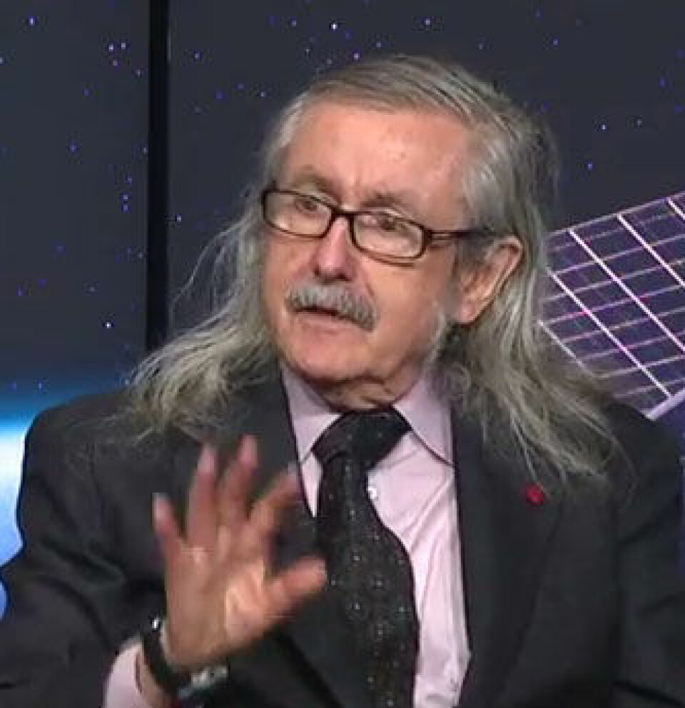Francis Everitt på pressekonferansen for Gravity Probe B 4. mai 2011 (Foto: Fra NASA-video)