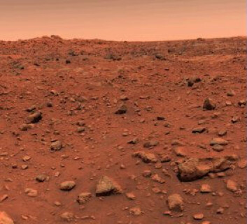 "Rød sand på Mars." "Rød sand på Mars."