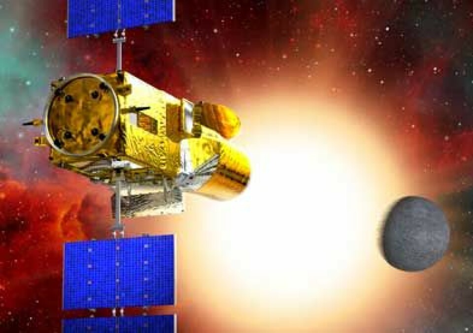 Den europeiske romorganisasjonen ESAs planetteleskop COROT. (llustrasjon: ESA)