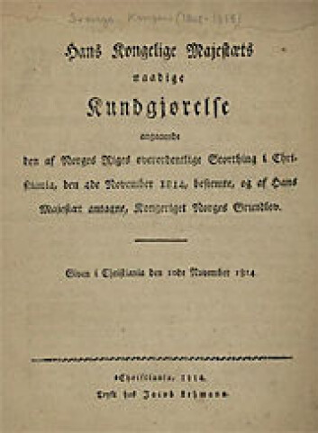 Norges gunnlov per 1814. Norges gunnlov per 1814.