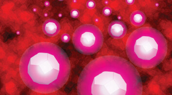 Illustrasjon av partikler som kalles nanodiamanter. De har vist seg effektive som medisinkurérer i kreftsyke mus, og bidratt til mindre svulster og flere overlevende. Om effektene kan bli de samme i menneskekroppen, er foreløpig usikkert. (Foto: © Science/AAAS) Illustrasjon av partikler som kalles nanodiamanter. De har vist seg effektive som medisinkurérer i kreftsyke mus, og bidratt til mindre svulster og flere overlevende. Om effektene kan bli de samme i menneskekroppen, er foreløpig usikkert. (Foto: © Science/AAAS)