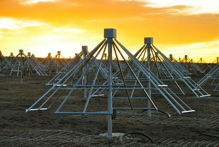 LWA-1-stasjonen som ligger sentralt i New Mexico starter overvåkningsoppdraget sitt til sommeren. (Foto: Paul Ray / LWA Project) LWA-1-stasjonen som ligger sentralt i New Mexico starter overvåkningsoppdraget sitt til sommeren. (Foto: Paul Ray / LWA Project)
