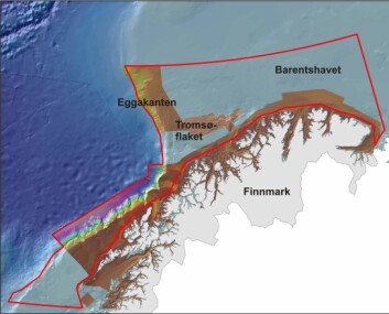 MAREANO- kartleggingen på Eggakanten foregår både på kontinetalsokkelen (dypere enn 450 m) og de grunnere områdene øst for sokkelkanten. Dybdedata i dette oversiktskartet vises fra brunt (grunt) til fiolett (dypt) MAREANO- kartleggingen på Eggakanten foregår både på kontinetalsokkelen (dypere enn 450 m) og de grunnere områdene øst for sokkelkanten. Dybdedata i dette oversiktskartet vises fra brunt (grunt) til fiolett (dypt)