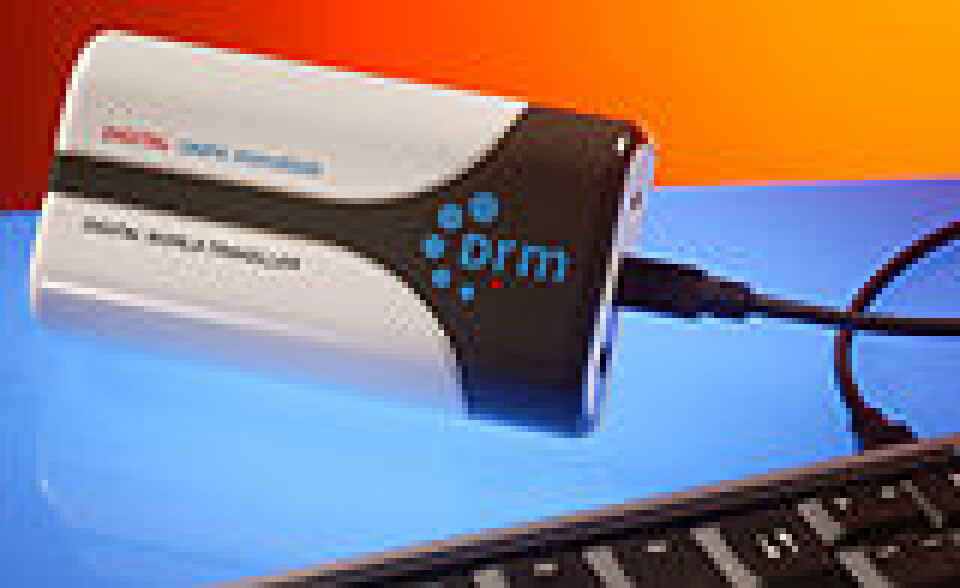 'DRM-mottaker for USB-tilkobling mot PC fra Coding Technologies.'