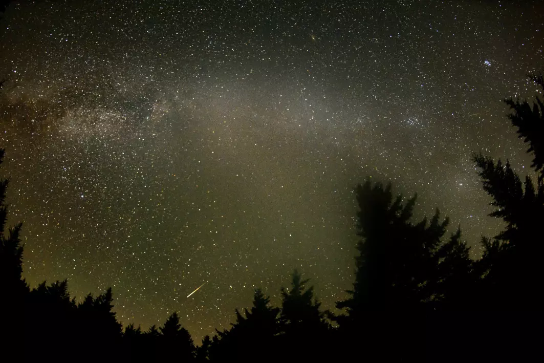 Stjerneskudd under meteorsvermen Perseidene.