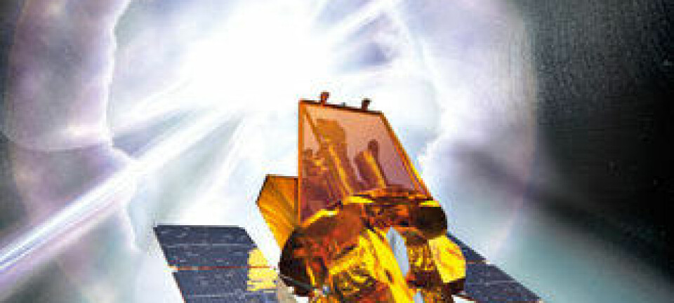 SVEVENDE: NASA bruker teknologien for måling av gammastråling i satellitten SWIFT. Den ble skutt opp i 2004 og er fortsatt i drift. Illustrasjon: NASA