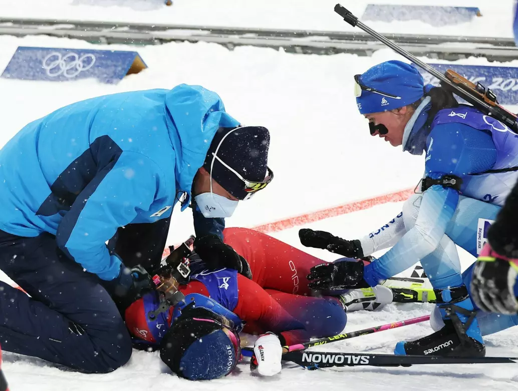Det ble full stopp på skiskytter Ingrid Landmark Tandrevold under jaktstarten i høyden under OL.