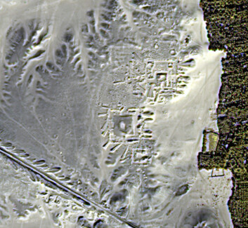 Satellittbilder i infrarødt viser strukturer under jordoverflaten. (Foto: UAB) Satellittbilder i infrarødt viser strukturer under jordoverflaten. (Foto: UAB)
