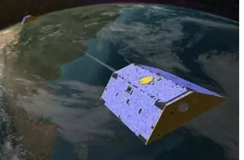 GRACE består av to satellitter som flyr parallelt og måler jordas tyngdefelt. Dette er to av de mange satellittene som hjelper oss til å forstå klodens klimautvikling.