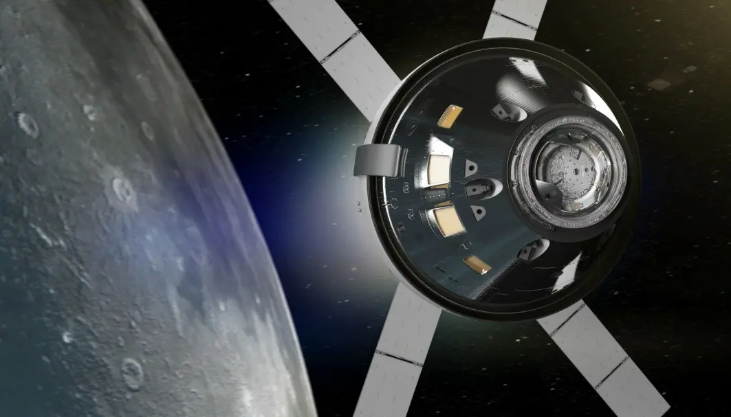 Romfartøyet Orion skal kjøre en testtur rundt månen. Senere skal det forhåpentligvis frakte astronauter. Romfartøyet Orion skal kjøre en testtur rundt månen. Senere skal det forhåpentligvis frakte astronauter.