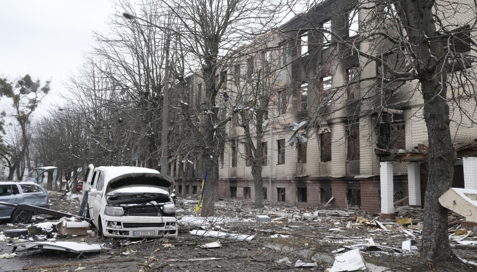 Store ødeleggelser i Brovary, nordøst for Kyiv. Mer av dette vil trolig være i vente dersom Russland trapper opp angrepet på den ukrainske hovedstaden.