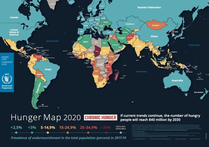 Verdenskart over sult og mattilgang fra <a target="_blank" href="https://www.wfp.org/publications/hunger-map-2020" aria-label="">Verdens matprogram</a> i 2020. Senere kart finnes i interaktiv utgave: <a target="_blank" href="https://hungermap.wfp.org/" aria-label="">https://hungermap.wfp.org/</a> Verdenskart over sult og mattilgang fra <a target="_blank" href="https://www.wfp.org/publications/hunger-map-2020" aria-label="">Verdens matprogram</a> i 2020. Senere kart finnes i interaktiv utgave: <a target="_blank" href="https://hungermap.wfp.org/" aria-label="">https://hungermap.wfp.org/</a>