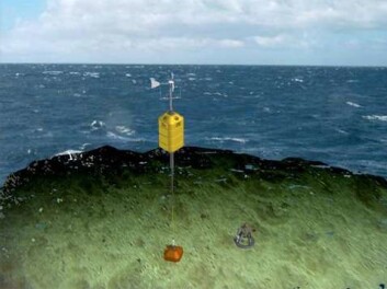 ”Hermes Lander” er et laboratorium på havbunnen som har vært utstasjonert i Nordland. Her med overflatebøye med satellittsender og vindmølle for produksjon av strøm til enheten. (Illustrasjon: Havforskningsinstituttet) ”Hermes Lander” er et laboratorium på havbunnen som har vært utstasjonert i Nordland. Her med overflatebøye med satellittsender og vindmølle for produksjon av strøm til enheten. (Illustrasjon: Havforskningsinstituttet)
