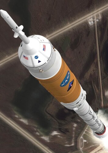 USAs Ares-rakett er en viktig del av Constellation-programmet som skal ta de neste amerikanerne til månen og kanskje enda lenger. (Illustrasjon: NASA) USAs Ares-rakett er en viktig del av Constellation-programmet som skal ta de neste amerikanerne til månen og kanskje enda lenger. (Illustrasjon: NASA)