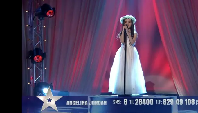Norske Angelina Jordan vant talentkonkurransen Norske talenter på TV 2 i 2014. Da var hun bare åtte år gammel Norske Angelina Jordan vant talentkonkurransen Norske talenter på TV 2 i 2014. Da var hun bare åtte år gammel