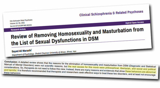 Homofili og onani er skadelig, meldte psykologitidsskrift. Nå prøver forskere å fjerne navnet sitt fra publikasjonen