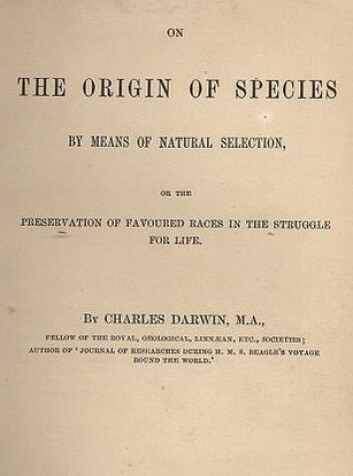 Forside fra Origin of Species (Foto: Wikimedia Creative Commons) Forside fra Origin of Species (Foto: Wikimedia Creative Commons)