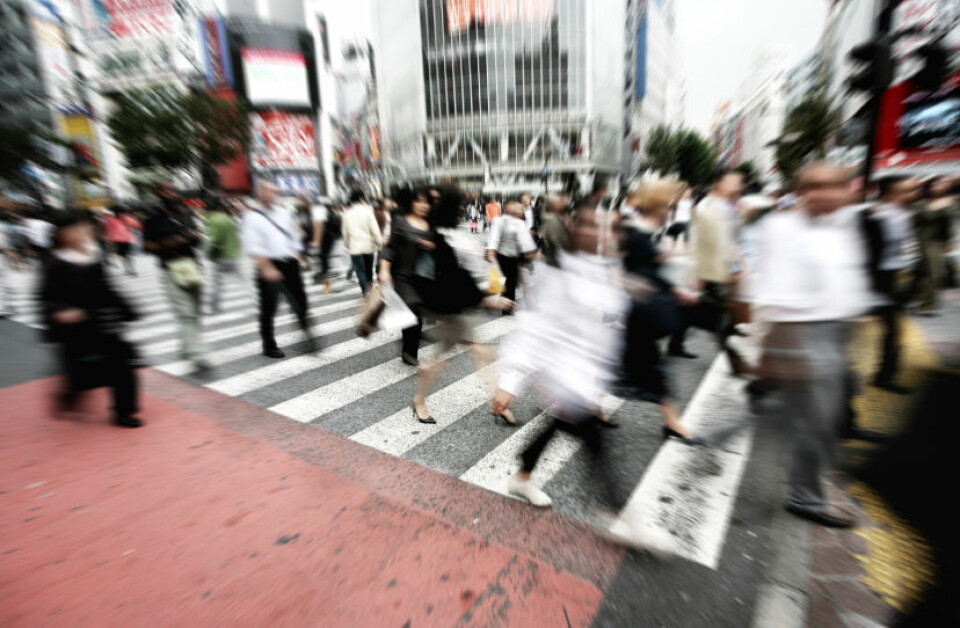 Folksomt i japansk fotgjengerovergang. (Foto: iStockphoto)