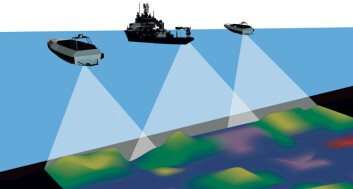 Førerløse båter i formasjonsstyring kan søke over store områder om gangen og kutte drastisk ned på tiden det tar å lete etter olje- og gassressurser. (Illustrasjon: Maritime Robotics) Førerløse båter i formasjonsstyring kan søke over store områder om gangen og kutte drastisk ned på tiden det tar å lete etter olje- og gassressurser. (Illustrasjon: Maritime Robotics)