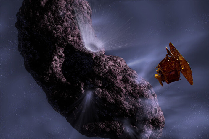 Kometer er mystiske og potensielt farlige gjester rundt jorda. I 2005 klarte NASAs Deep Impact Mission å krasje en romsonde inn i kometen Tempel 1, slik at forskerne kunne se hva som var inni. (Foto: NASA/Pat Rawlings) Kometer er mystiske og potensielt farlige gjester rundt jorda. I 2005 klarte NASAs Deep Impact Mission å krasje en romsonde inn i kometen Tempel 1, slik at forskerne kunne se hva som var inni. (Foto: NASA/Pat Rawlings)