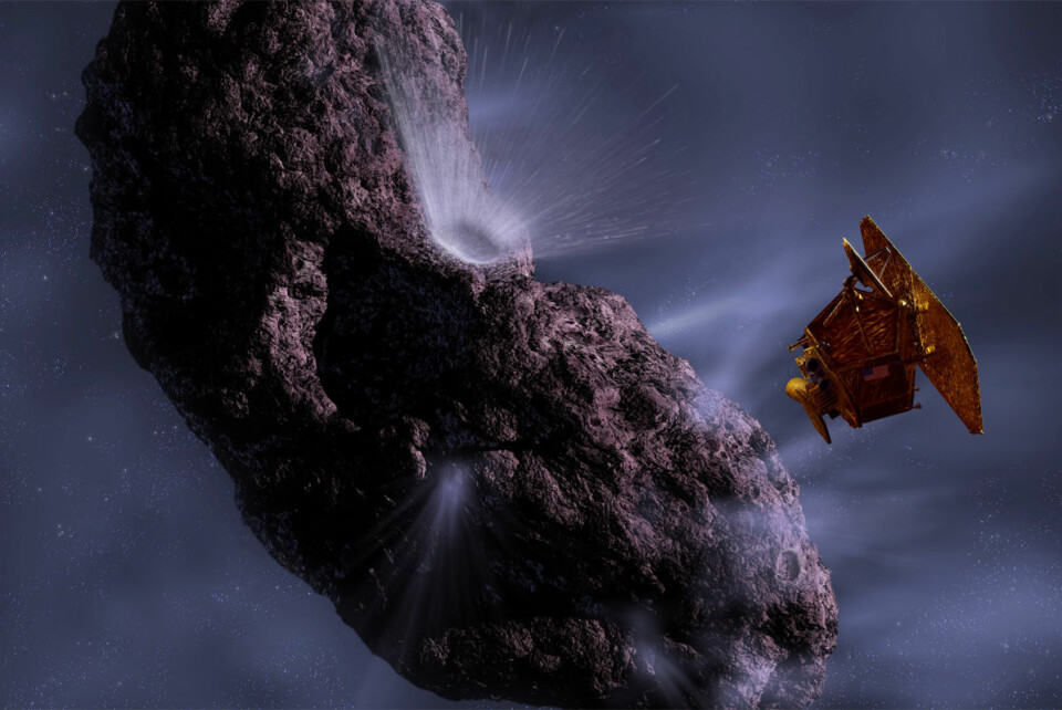 Kometer er mystiske og potensielt farlige gjester rundt jorda. I 2005 klarte NASAs Deep Impact Mission å krasje en romsonde inn i kometen Tempel 1, slik at forskerne kunne se hva som var inni. (Foto: NASA/Pat Rawlings)