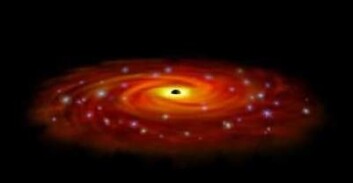 Illustrasjon av hvordan et supermassivt sort hull kan se ut. (Illustrasjon: NASA) Illustrasjon av hvordan et supermassivt sort hull kan se ut. (Illustrasjon: NASA)