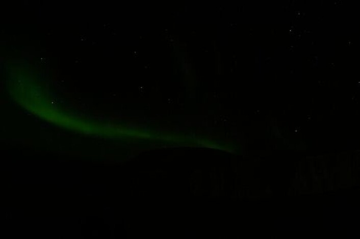 Nordlyset sett fra Svalbard, klokka 7:30 i dag tidlig. (Foto: Magnar Gullikstad Johnsen) Nordlyset sett fra Svalbard, klokka 7:30 i dag tidlig. (Foto: Magnar Gullikstad Johnsen)
