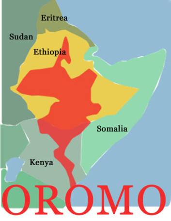 Oromospråket brukes over hele det østlige Afrika. (Illustrasjon: Annica Thomsson) Oromospråket brukes over hele det østlige Afrika. (Illustrasjon: Annica Thomsson)