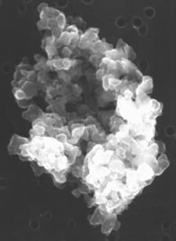 "Et korn kosmisk støv, hentet fra stratosfæren med U2-fly. Dette er 11 mikrometer i diameter." "Et korn kosmisk støv, hentet fra stratosfæren med U2-fly. Dette er 11 mikrometer i diameter."