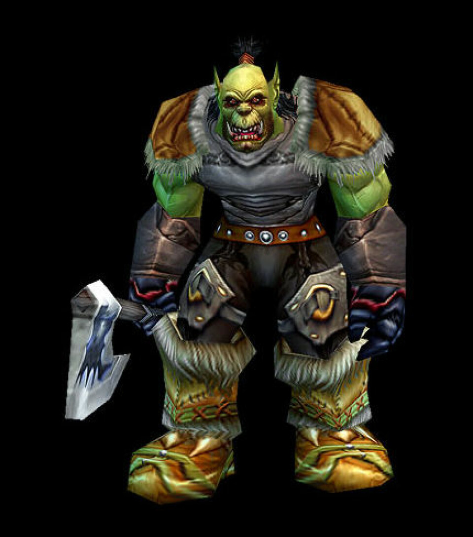 'Ikke alle avatarer i World of Warcraft ville skåre like høyt i en skjønnhetskonkurrnase. Her ser du en ork. (Screenshot: Blizzard)'