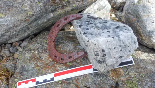 En hestesko av jern fra middelalderen var blant de første tingene som smeltet ut av isen på Hestfonni.