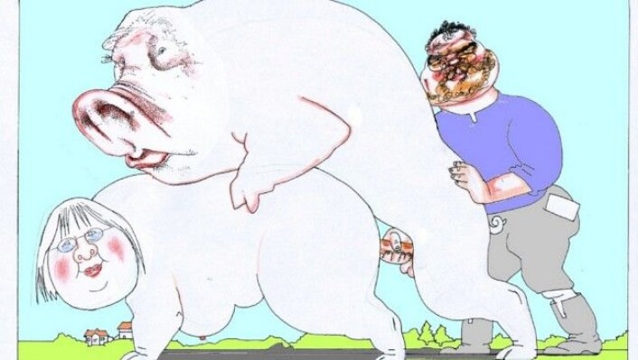 Karikaturtegningen av Finn Graff fra 2005, som ble klaget inn for PFU, blant annet for å seksualisere kvinnelige politikere. (Foto: (Tegning: Finn Graff)) Karikaturtegningen av Finn Graff fra 2005, som ble klaget inn for PFU, blant annet for å seksualisere kvinnelige politikere. (Foto: (Tegning: Finn Graff))