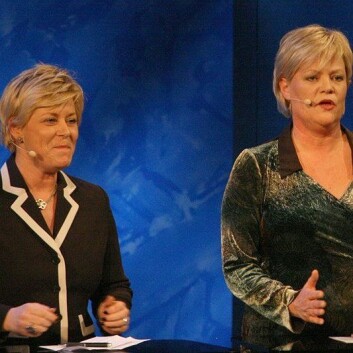 Fremskrittspartileder Siv Jensen og finansminister Kristin Halvorsen. (Foto: Kjetil Ree, Wikimedia Commons) Fremskrittspartileder Siv Jensen og finansminister Kristin Halvorsen. (Foto: Kjetil Ree, Wikimedia Commons)